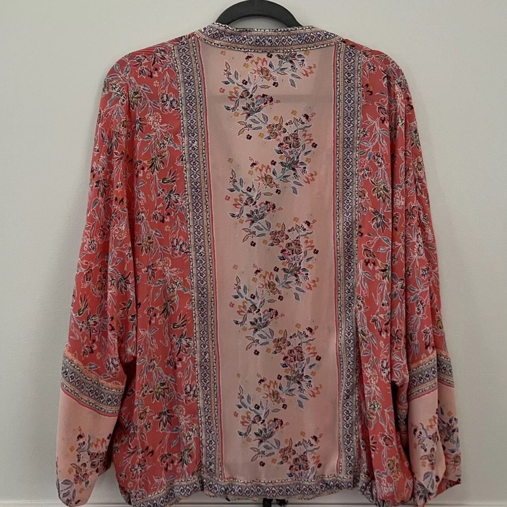 Free People 100% Polyester Light Jacket Floral Print - Picture 8 of 8